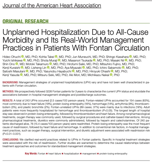 共著者になったフォンタン術後の論文が掲載されました
